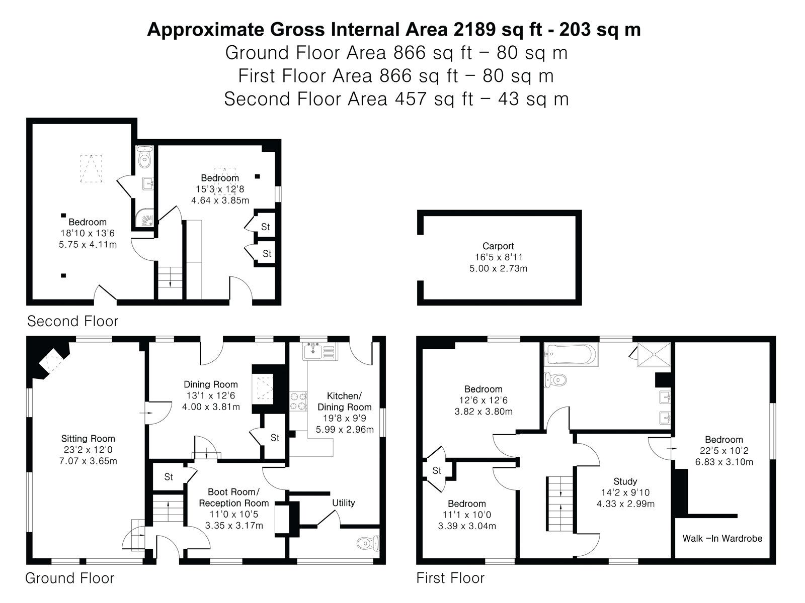 Floorplan of Vineries Cottage, enlarged